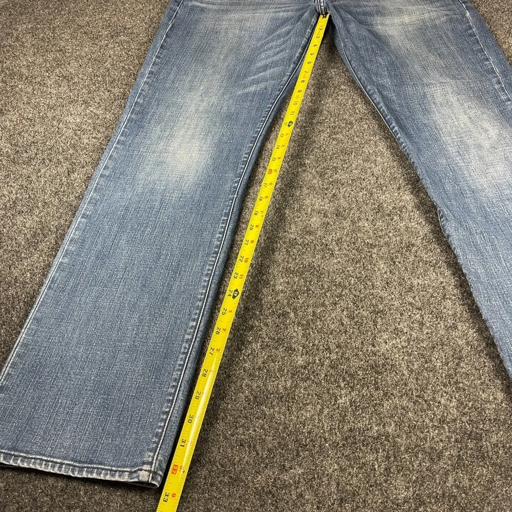 Lucky Brand 121 Slim Jeans Mens 36x34 Medium Light Wash Blue Denim Faded Casual